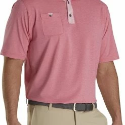 Buy 🤩 FootJoy Men's Lisle With Pinstripe Golf Polo For Men Cape Red 🤩