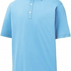 Buy ⭐ FootJoy Men's Micro Jacquard Golf Polo For Men Light Blue/white 😀