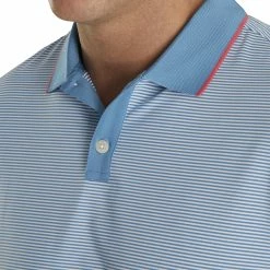 Outlet 🌟 FootJoy Men's Lisle Ministripe Golf Polo For Men Storm Blue/white 👏 -FootJoy Sales Store unnamed file 110