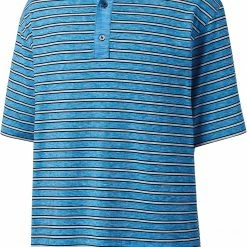 Best Pirce 🥰 FootJoy Men's Heather Lisle Stripe Golf Polo For Men Ryl/blk/hthr Grey/white 😉