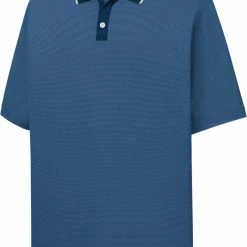 Best Pirce 🥰 FootJoy Men's Lisle Ministripe Short Sleeve Golf Polo For Men Navy 😍