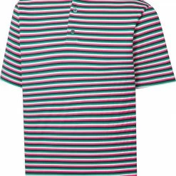 Outlet ✔️ FootJoy Men's Multi Stripe Lisle Golf Polo For Men White/watermelon 🔔