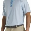 Deals 🔔 FootJoy Men's Lisle Foulard Print Golf Polo For Men Storm Blue/white ❤️