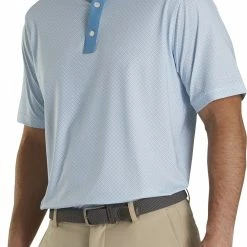 Deals 🔔 FootJoy Men's Lisle Foulard Print Golf Polo For Men Storm Blue/white ❤️