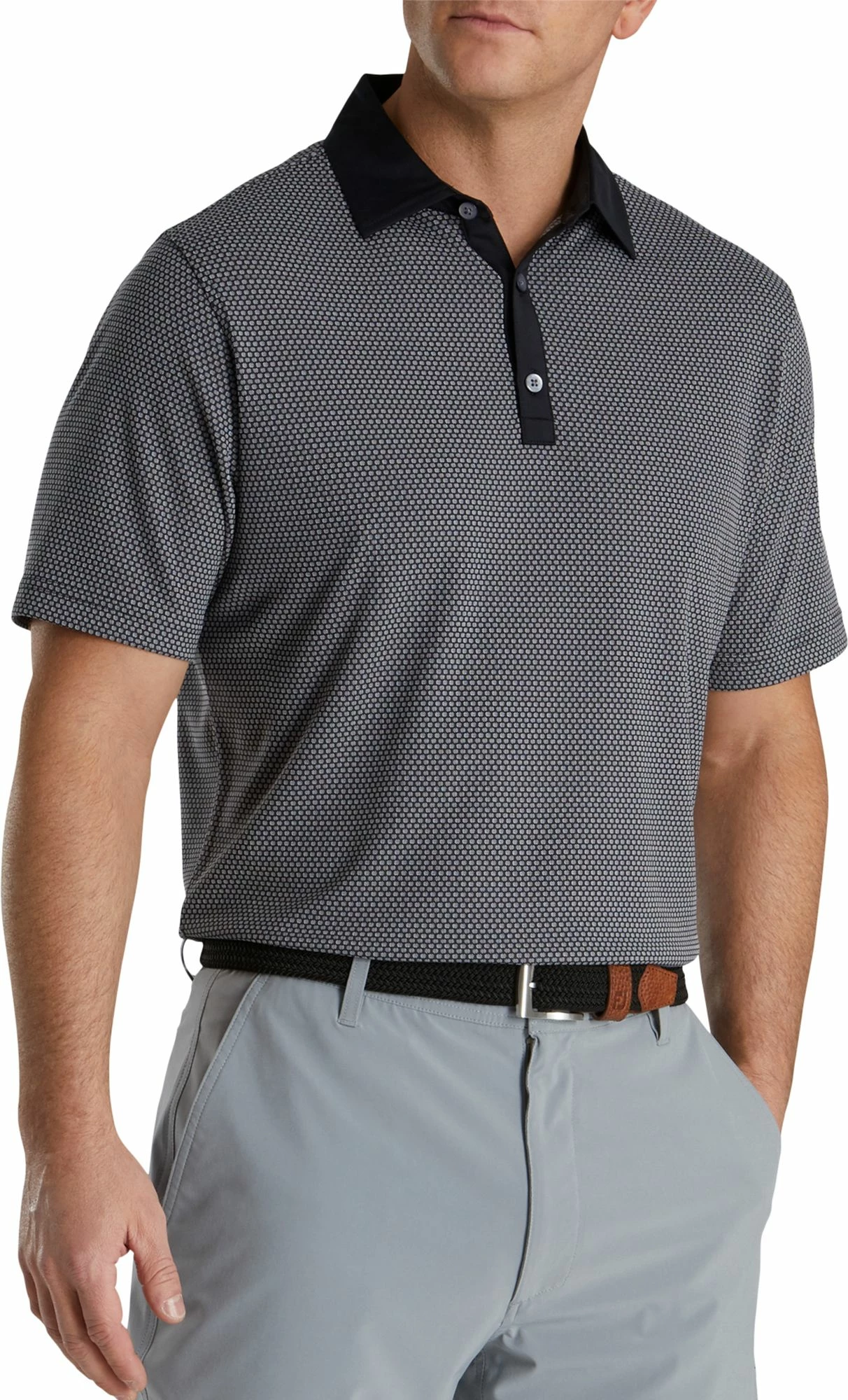 Wholesale 𧨠FootJoy Men's Jacquard Dot Lisle Golf Polo For Men Black/white β€οΈ 3 Wholesale 𧨠FootJoy Men's Jacquard Dot Lisle Golf Polo For Men Black/white β€οΈ