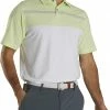 Top 10 🔔 Footjoy Men's Lisle Engineered Pinstripe Self Collar Polo For Men White/lime 👍