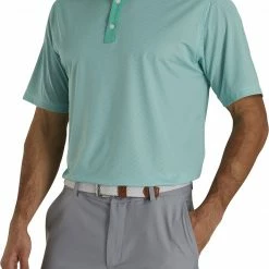 Discount 🌟 FootJoy Men's Lisle Minicheck Print Short Sleeve Golf Polo For Men Black/slate 💯