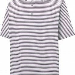 Buy ❤️ FootJoy Men's Lisle Classic Stripe Short Sleeve Golf Polo For Men White 🛒