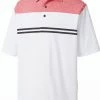 Coupon 🎉 FootJoy Mens Heather Colorblock Short Sleeve Golf Polo For Men Pink Azalea/white 🎉