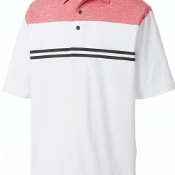 Coupon 🎉 FootJoy Mens Heather Colorblock Short Sleeve Golf Polo For Men Pink Azalea/white 🎉