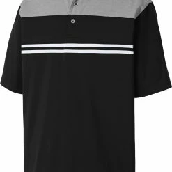 Coupon 😍 FootJoy Men's Heather Colorblock Lisle Golf Polo For Men Charcoal/black/white ✔️