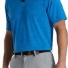 Discount 😀 FootJoy Men's Broken Pinstripe Lisle Knit Collar Golf Polo For Men Blue/black 🎉