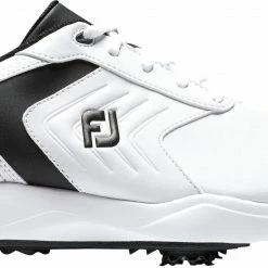 Cheapest 😀 FootJoy Men's EComfort Cleated Plain Toe Hybrid Golf 👞 Shoes For Men White/black 🔔