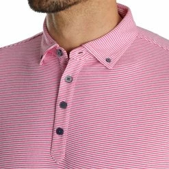 Wholesale 🥰 FootJoy Men's Feeder Stripe Jersey Buttondown Collar Golf Polo For Men Hot Pink/white 👏 -FootJoy Sales Store unnamed file 435