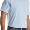 Budget 🎉 FootJoy Men's Broken Pinstripe Lisle Knit Collar Golf Polo For Men Sky/white ✨