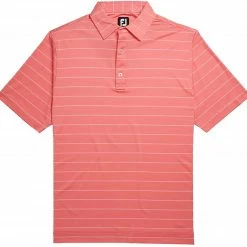 Deals 🔥 FootJoy Men's Lisle Feeder Stripe Self Collar Golf Polo For Men Watermelon/white ❤️ -FootJoy Sales Store unnamed file 445