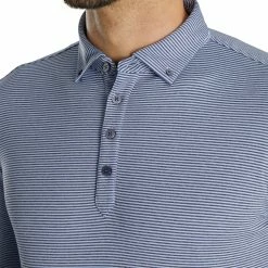 Cheap 🔥 FootJoy Men's Feeder Stripe Jersey Buttondown Collar Golf Polo For Men Navy/sky 🎉 -FootJoy Sales Store unnamed file 456