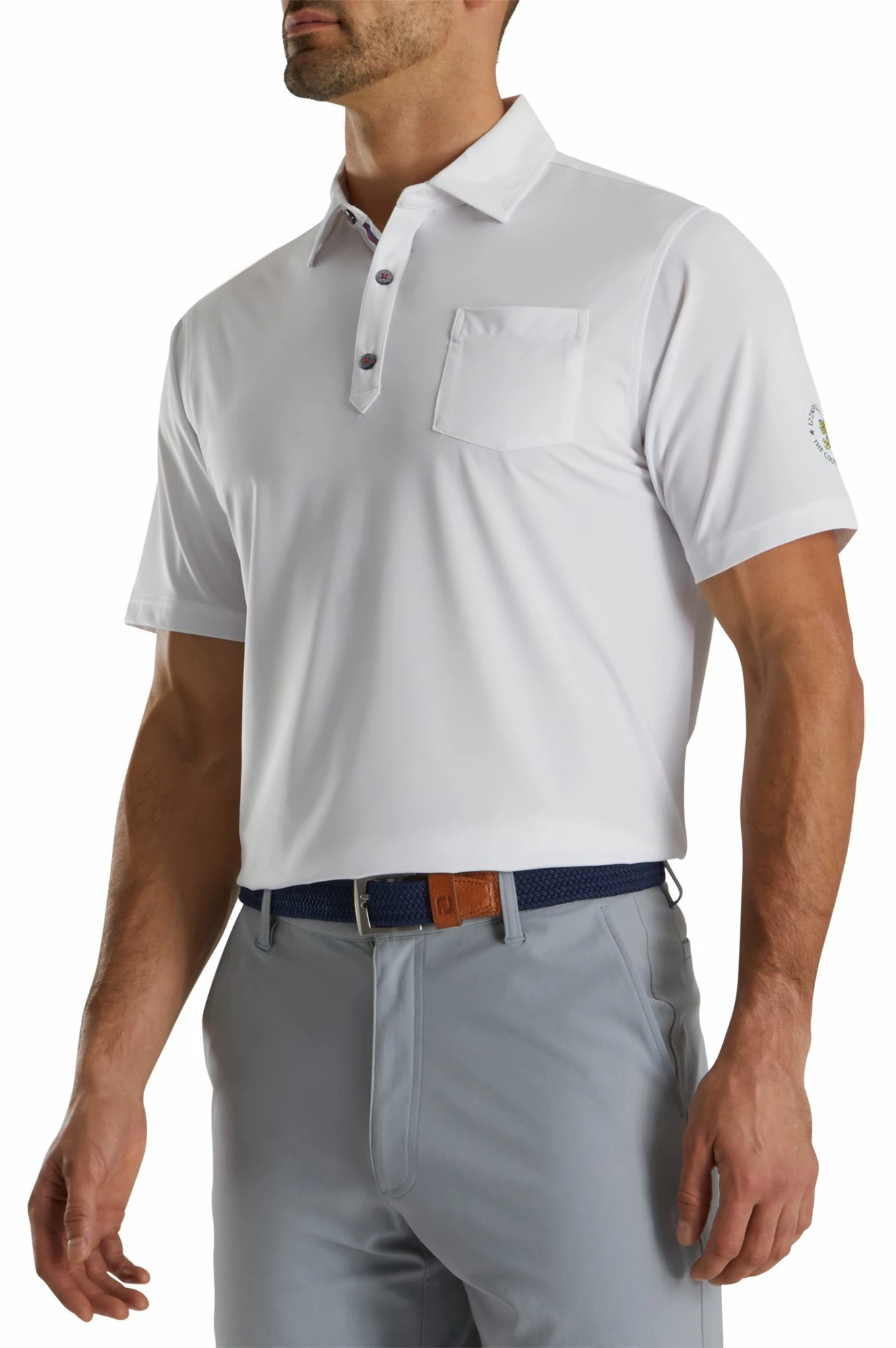 Wholesale π FootJoy Men's 2022 U.S. Open Stretch Lisle Pocket Golf Polo For Men White π 3 Wholesale π FootJoy Men's 2022 U.S. Open Stretch Lisle Pocket Golf Polo For Men White π