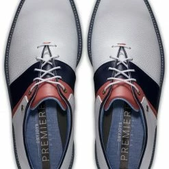 Flash Sale 🥰 FootJoy Men's DryJoys Premiere Series ☀️ Summer Classic Pack Golf 👞 Shoes For Men White/navy/orange ✨ -FootJoy Sales Store unnamed file 483