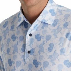 Coupon 👏 FootJoy Men's Vintage Floral Print Lisle Self Collar Golf Polo For Men Sky 🔥 -FootJoy Sales Store unnamed file 489