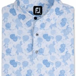 Coupon 👏 FootJoy Men's Vintage Floral Print Lisle Self Collar Golf Polo For Men Sky 🔥 -FootJoy Sales Store unnamed file 490