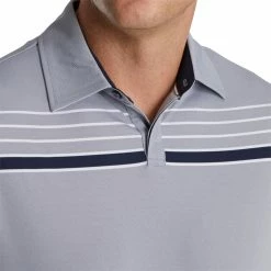 Buy 👍 FootJoy Men's Checker Jacquard Chest Stripe Self Collar Golf Polo For Men Navy/white ⭐ -FootJoy Sales Store unnamed file 498