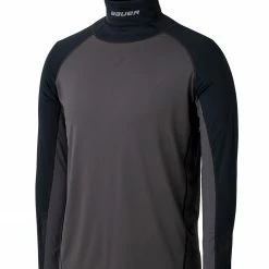 Brand new 😀 Bauer Men's Neck Protect Long Sleeve Hockey 👕 Shirt For 👩 Women Grey/black 😀